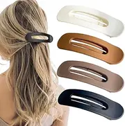 UVANKAUP Large Claw Clips for Women - Flat Hair Clip for Thin & Thick Hair | Big Alligator Hair Clips for Girls, 4pc