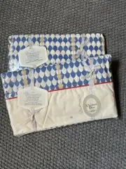 Vintage Christian Dior + Wamsutta Mid Mod Print Twin Flat & Fitted Sheet, NOS