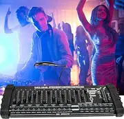 DMX Light Controller, 384 Channels Fog DMX-512 DJ Controller Support 30 Banks 8 Scenes 24 fixtures Stage Lighting Console for Program Editing of DJ Lights Show Bar Club Christmas