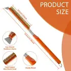 Pizza Oven Brush 21inch Portable Pizza Stone Brush with Wooden Handle mobIf