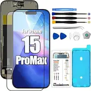 LMQ for iPhone 15 Pro Max Screen Replacement, 6.7inch LCD Display Replacement 3D Touch Digitizer Assembly, with Repair Tool Kits Waterproof Tape and Screen Protector(A2651, A2893, A2896, A2895, A2894)