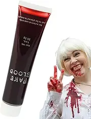 Fake Blood Gel, 28.3g Realistic Red Makeup Stage Blood, Washable SFX Makeup Blood, Reusable Muti-Purpose Like Real Blood Role Play Props, for Makeup Supplies