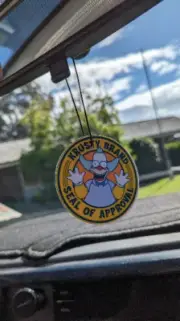 Krusty Brand Funny Car Air Freshener - Scent Caramel Latte Funny car, 4x4