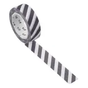 Washi Tape 0.59 Inch x 10.93 Yards, 1 Roll Stripe Pattern, Light Gray
