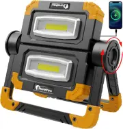 LED Work Light Rechargeable - 2 COB 2000 Lumens 360° Foldable Flood Work Light