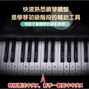 《一點閱讀》88/61/54/49鋼琴鍵盤貼透明貼紙簡譜音階貼紙