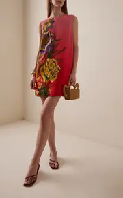 [ALÉMAIS] Inez Printed Linen-Blend Mini Shift Dress