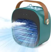 Portable Air Conditioner -5200mAh Rechargeable Personal Air Cooler with 3 Speed Settings, 5-10 Hours Runtime,Quiet Desk Cooling Fan, Air Conditioner Fan for Home, Bedroom, Travel, Office, Outdoor