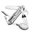 Foldable Tableware Multi-function Knife Fork Spoon Bottle Opener Cutlery Camping