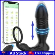 Thrusting Anal Vibrator Cock Ring Butt Plug APP Remote Prostate Massager Sex Toy