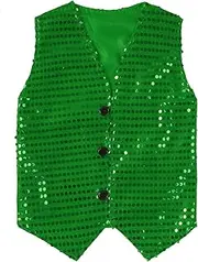 [TAIKMD] Kids Girls Boys Sparkle Sequined Vest Jacket Jazz Dance Fancy Party Stage Performance Waistcoat