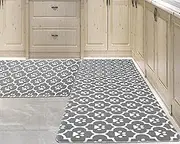 PCSWEET HOME Grey Kitchen Mat Cushioned Anti-Fatigue Floor Mat,Waterproof Non-Skid Kitchen Mats and Rugs Heavy Duty Comfort Standing Mat for Kitchen, Home, Office, Sink, Laundry, Puppy Paws