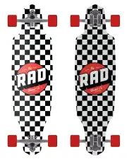 RAD COMPLETE DROP THROUGH LONGBOARD - CHECKERS BLACK/WHITE 9