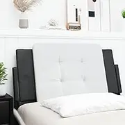 Bed Headboard Cushion, Headboards Beds Frame Head Bedroom Furniture, Headboards Beds Frame Head Bedroom Furniture White and Black 107 cm Faux Leather