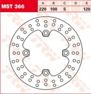 TRW Lucas Brake disc MST366, rigid