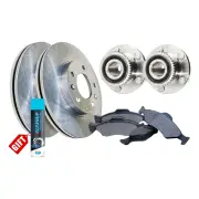 Front Wheel Bearing Hub Assembly + Brake Rotor Pad Kit for Mazda 929 HD HE