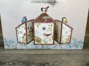Nesting Garden by Susan Winget, Cracker Barrel Canister Set(3) Cookie Jar