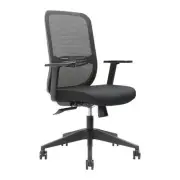 Task Chair Mesh High Back Lumbar Support Adjustable Arms Synchro Seating Black B