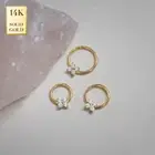 14K REAL Solid Gold Daisy Flower Septum Hoop Piercing Cartilage Daith Helix