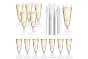 144x 150ml Premium Plastic Champagne Glasses Flutes Mimosa Bulk - Clear