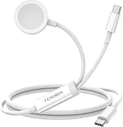 FENORIN Apple Watch Charger, 60W 2-in-1 Fast Charging Cable, Upgraded 4ft Cable with a Built-in USB-C, and a Magnetic iWatch Connector for Apple Watch Series SE 9/8/7/6/5/4/3/2/1, iPhone 15, iPad Pro