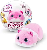 Pets Alive Hamster Mania by ZURU, Pink Hamster, Pet Nurture, Soft Toy, Real Alive, 20+ Sounds Interactive, Electronic Pet, (Pink)