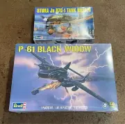 Revell Northrop P-61 Black Widow Night Fighter & German Stuka 1:48 Scale WWII
