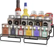 Spice Rack, 3 Tier Spice Rack Organizer for Cabinet Step Shelf Countertop Spice