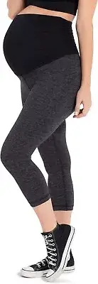 Belly Bandit Women's Activewear Maternity Capri Leggings, Charcoal, XL