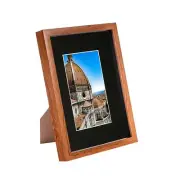 1x Dark Wood A4 (8" x 12") 3D Shadow Box Frame with Black A5 Mount Deep Display