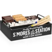 S'Mores Station with 4 Marshmallow Roasting Sticks, S'mores Bar Holder with H...