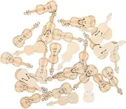 SHINEOFI Wooden Violin Pendant DIY Kit 50pcs Paintable Craft Slices for Adults Boys and Girls