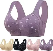 [peassa] Daisy Bra for Seniors Front Button Closure Bras Older Women No Underwire Comfort Front Closing Bra