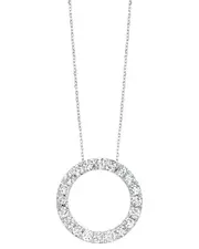 14K 1.50 ct. tw. Lab-Grown Diamond Circle Pendant Necklace