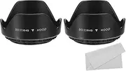 uxcell 49mm Camera Lens Hood, 2Pcs Flower Lens Hood Protector with Cleaning Cloth for Anti-Reflection Blocks Excess Sunlight to Reduce Lens Flare and Glare, Enhance Camera Photography