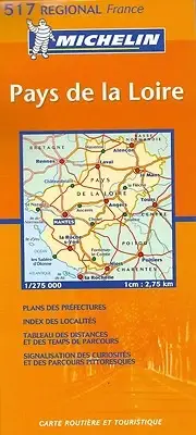 Michelin Map of Pays de la Loire, Michelin Map #517, French Edition