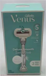 Venus Deluxe Smooth Sensitive Women's Razor + 2 Razor Blade Refills