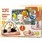 Infant Bright Starts Unicorn Crew Baby Activity Gym And Play Mat.