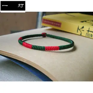 藏式金剛結手工編織手繩本命年拼接綠色手鏈男女情侶手環