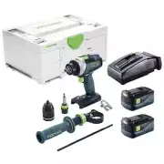 FESTOOL 18V 2 X 5.2AH 13mm TPC Hammer Drill Kit 577285