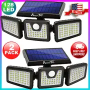 2 Pack Solar Security Outdoor 800LM LED Motion Sensor Lights IP65 Waterproof