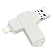 S31 3 In 1 8Gb Micro Usb 2.0 + Usb-C / Type-C + 8 Pin Interface Metal Twister Flash Disk(Silver)