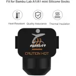 [漂亮] BAMBU LAB A1/A1 MINI 6 件套打印機熱端矽膠襪,高溫擠出機加熱塊蓋黑色矽膠