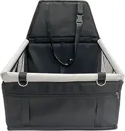 Pet Car Seat - Dog Car Seat | Dog Carrier Puppy Car Seat Waterproof with Storage Pocket, Mesh Window | Removable Washable Puppy Travel Safety Bed with Seatbelt, Adjustable Buckle