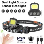 50000LM Cap Clip Light LED Headlamp Sensor Rechargeable Headlight Running Lamp