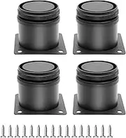 PHITUODA 4pcs Adjustable Furniture Legs, 2 Inch / 50 mm Stainless Steel Furniture Legs Thickened Cabinet Legs Sofa Legs Adjustable feet for Cabinets Sofa Table Shelves and DIY Furniture, Black