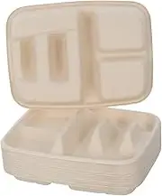 LABRIMP 25pcs Disposable Taco Holders with Dividers Pulp Taco Plates for Mexican Fiesta Party Serving Trays Outdoor Picnics Easy Cleanup Dining Accessory