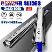 2x Heavy Duty 240kg Locking Drawer Slides 76mm Runners 1118mm Trailer Draw Slide