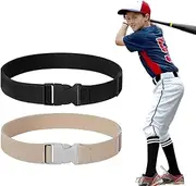 [SNOWIE SOFT] 2Pcs Kids Belts Elastic Waist Belt Quick Release Kids Waist Belt Uniform Belt Waist for Boys Girls Sport Waist Belt for Baseball Softball