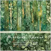 Green Scrapbook Paper Pad 6 x 6 in- 24 Sheets Forest Patterned Designed Tree Decorative Decoupage Folded Card Material Gift Wrapping Planners Junk Journal DIY Crafts Photo Album
